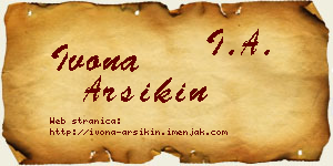 Ivona Arsikin vizit kartica